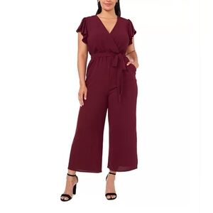 NWOT 2X MSK Flutter Sleeve Wide Leg Jumpsuit